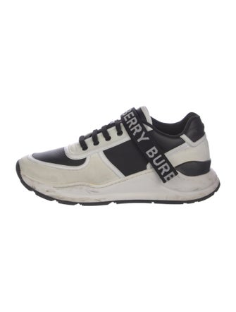 Burberry Leather Colorblock Pattern Athletic Sneakers