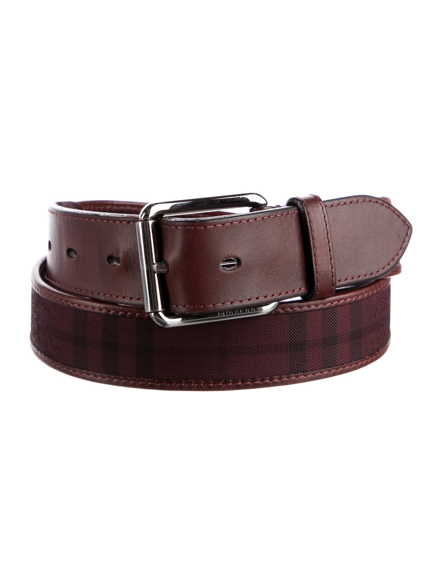 Burberry Haymarket Check Pattern Nylon Belt
