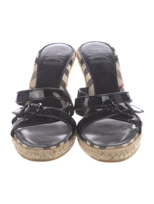 Burberry Super Nova Check Pattern Patent Leather Espadrilles