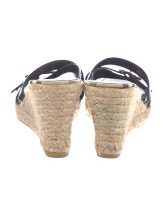 Burberry Super Nova Check Pattern Patent Leather Espadrilles