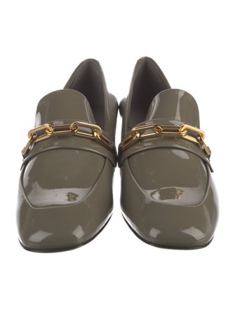 Burberry Patent Leather Chain-Link Accents Pumps