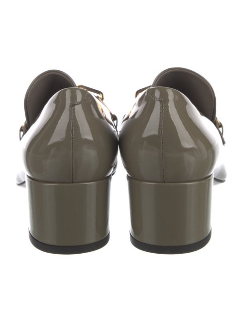 Burberry Patent Leather Chain-Link Accents Pumps