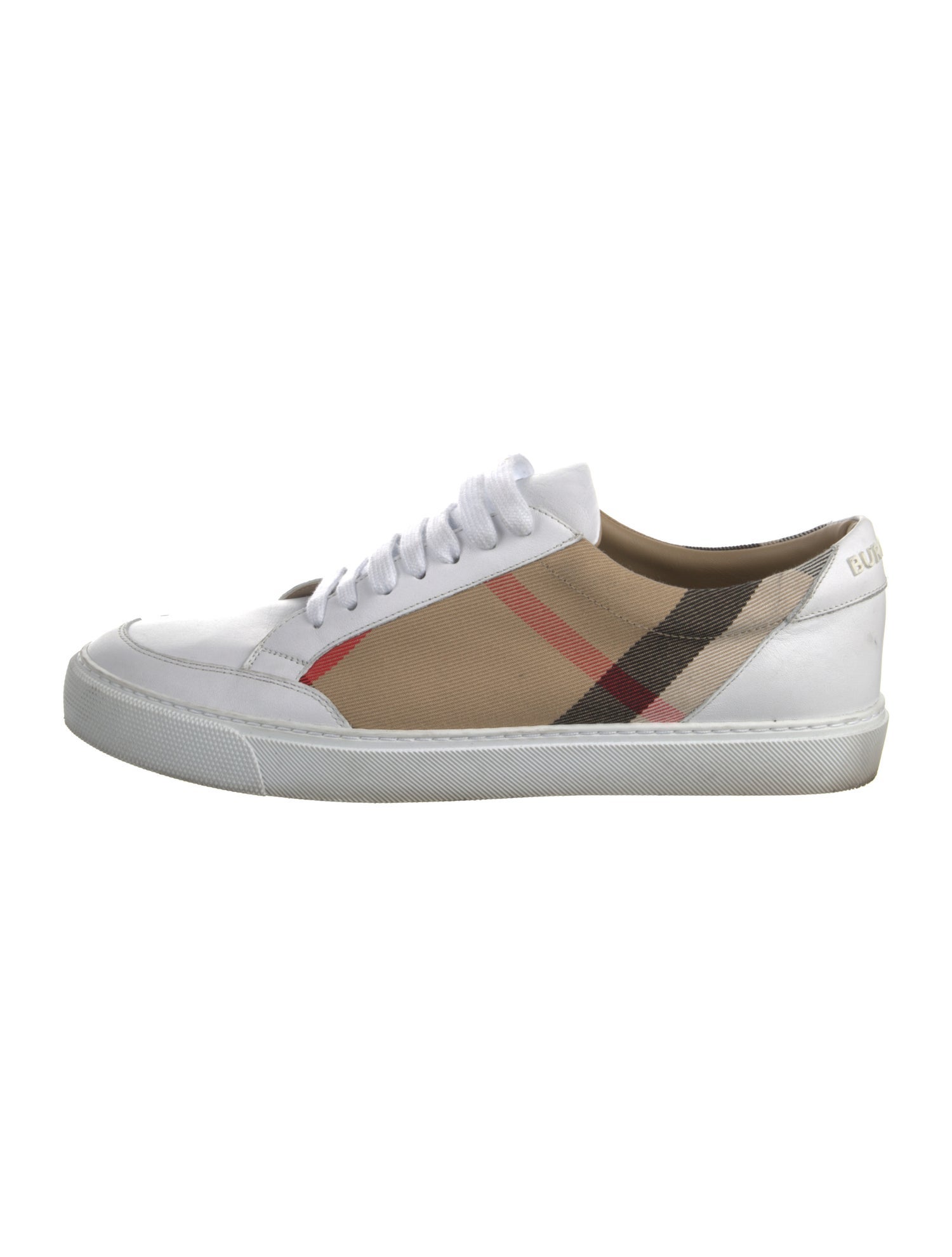 Burberry Nova Check Pattern Leather Sneakers