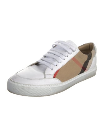 Burberry Nova Check Pattern Leather Sneakers
