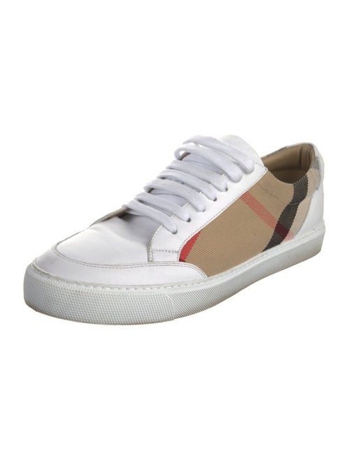 Burberry Nova Check Pattern Leather Sneakers