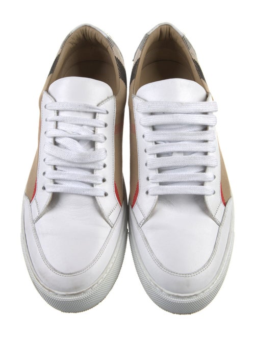 Burberry Nova Check Pattern Leather Sneakers