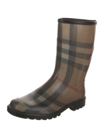 Burberry Nova Check Pattern Rubber Rain Boots
