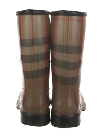 Burberry Nova Check Pattern Rubber Rain Boots