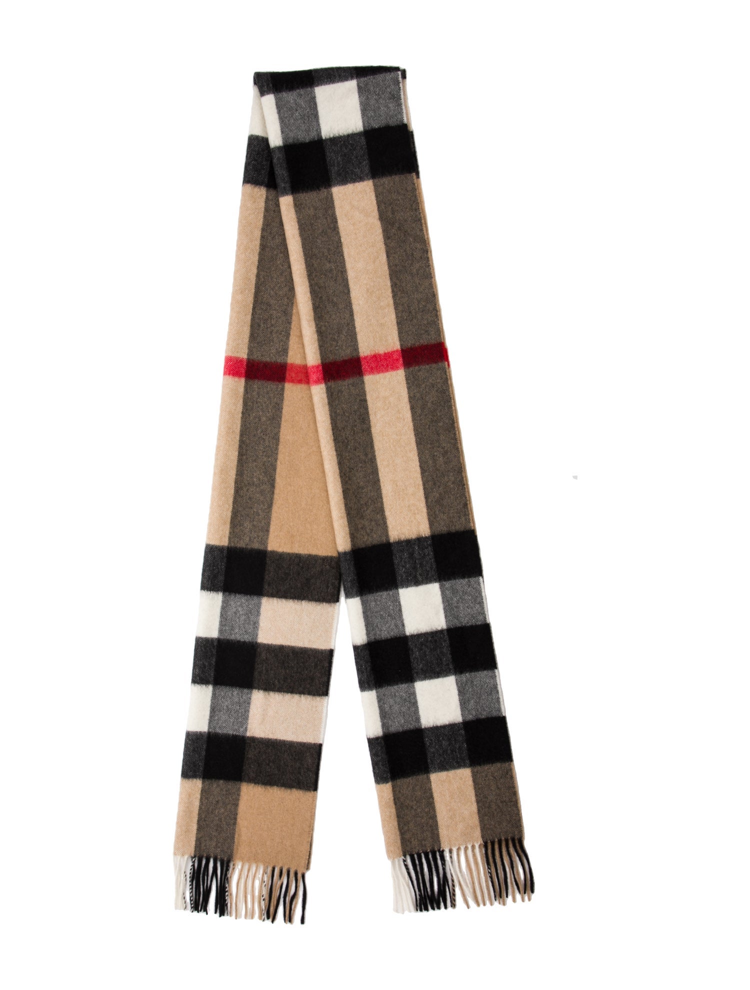 Burberry Cashmere Plaid Print Scarf