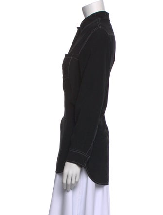 Burberry Silk Long Sleeve Button-Up Top