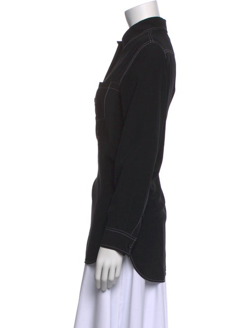 Burberry Silk Long Sleeve Button-Up Top