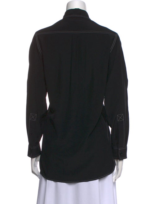 Burberry Silk Long Sleeve Button-Up Top