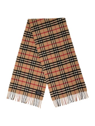 Burberry Cashmere Nova Check Pattern Scarf