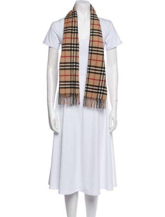 Burberry Cashmere Nova Check Pattern Scarf