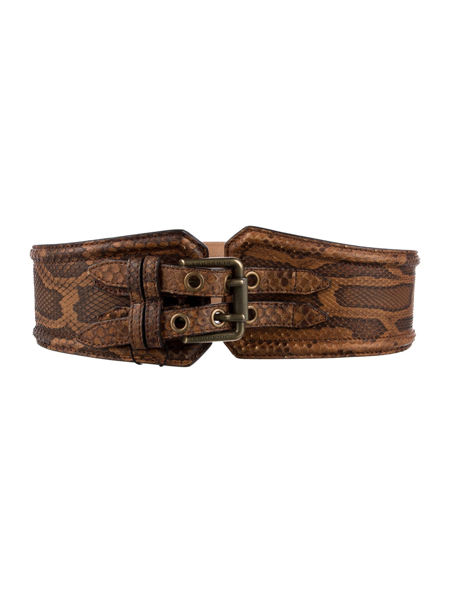 Burberry Wide Snakeskin Waist Belt