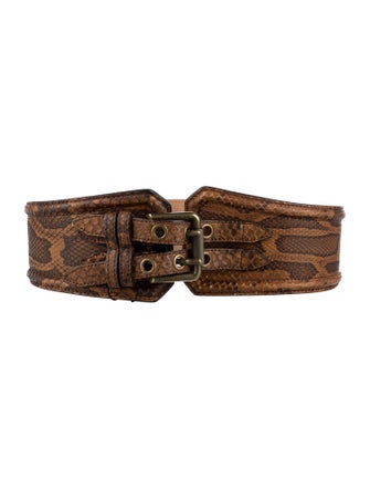 Burberry Wide Snakeskin Waist Belt