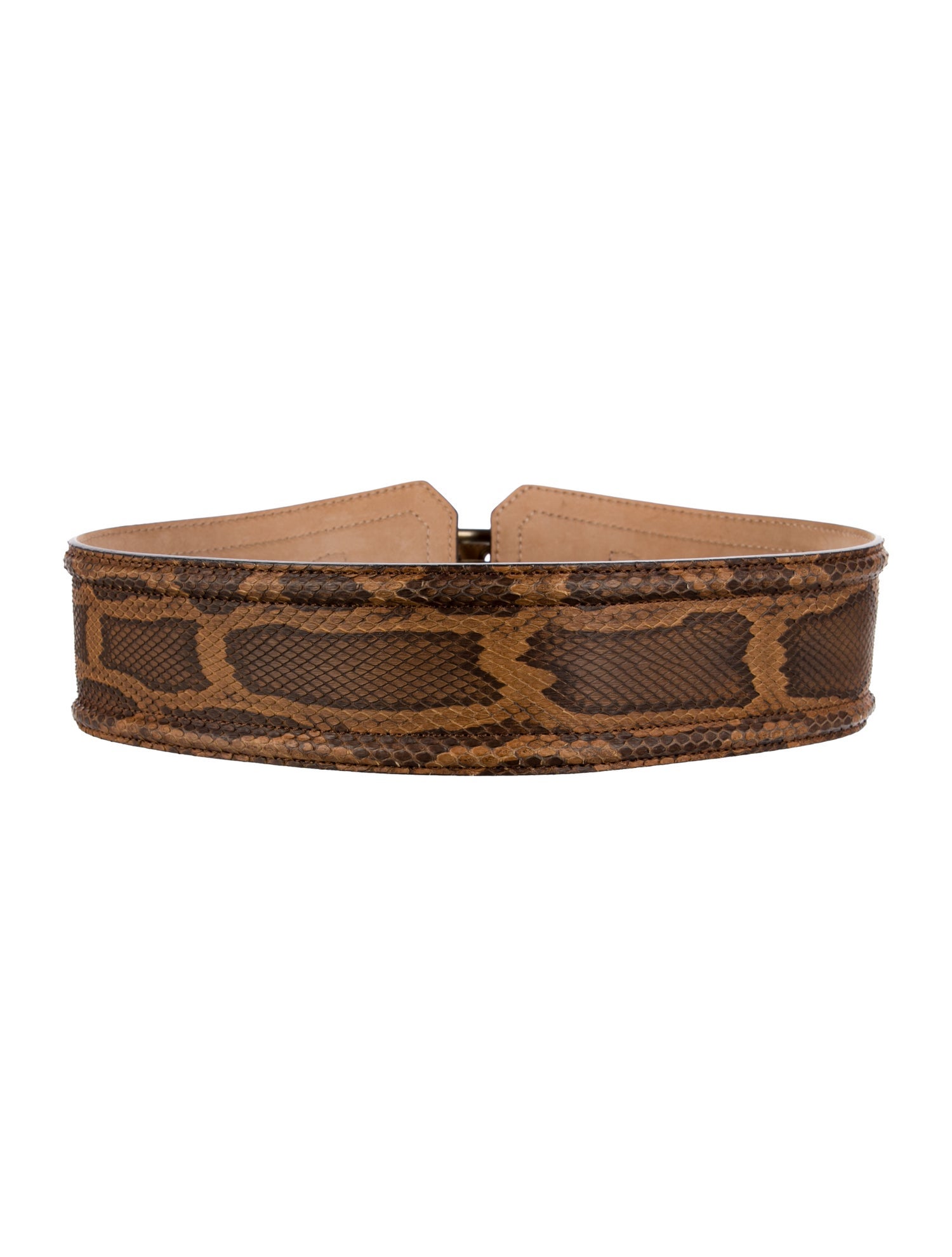 Burberry Wide Snakeskin Waist Belt