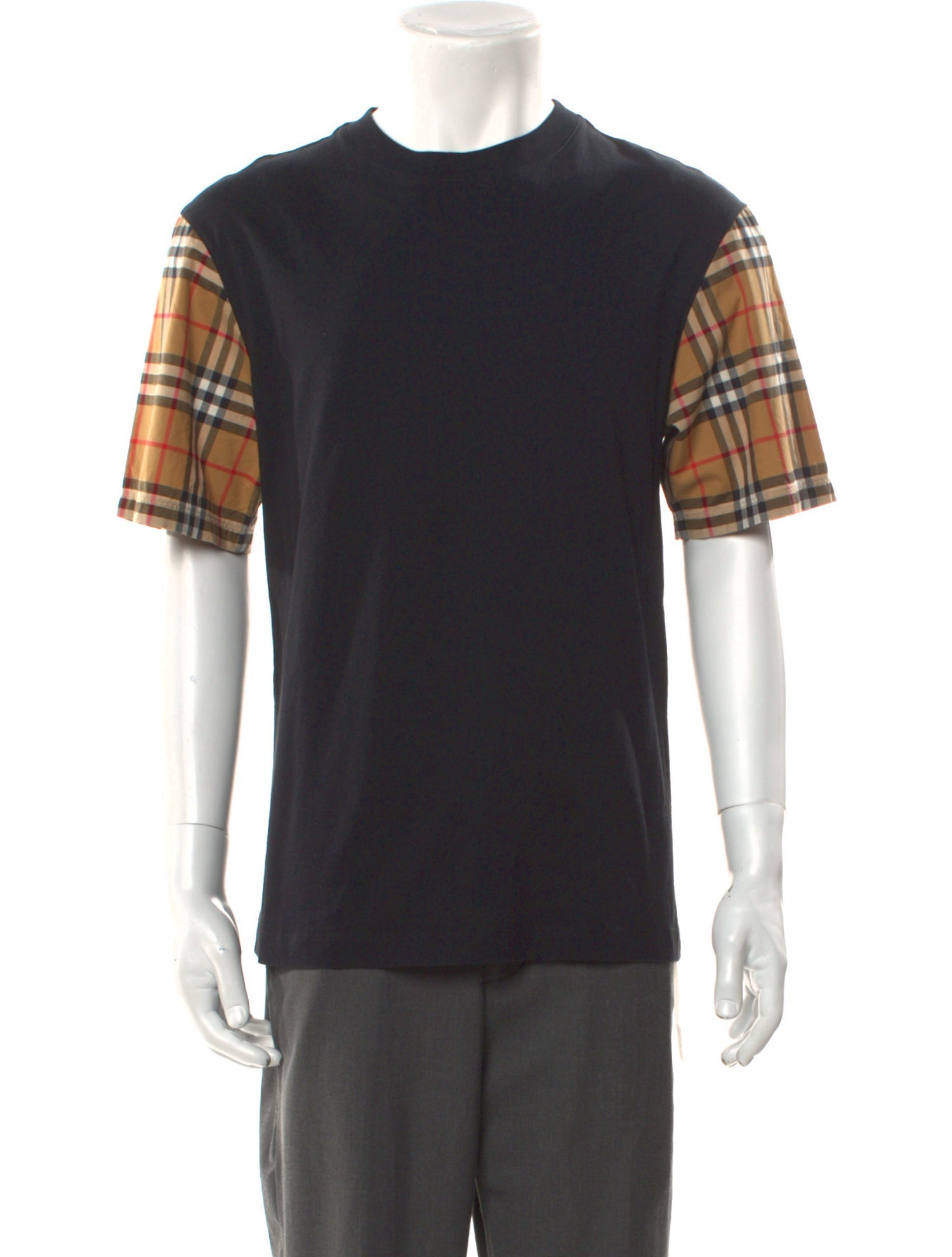 Burberry Plaid Print Crew Neck T-Shirt