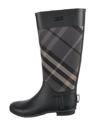 Burberry House Check Pattern Rubber Rain Boots