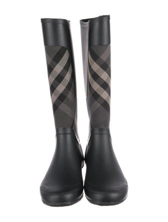 Burberry House Check Pattern Rubber Rain Boots