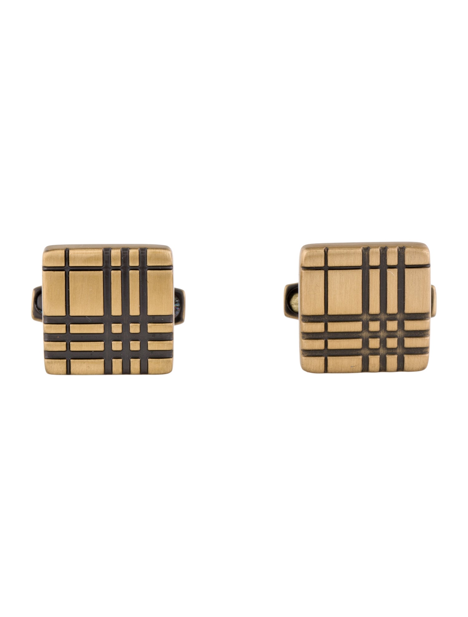 Burberry Embossed Check Square Cufflink