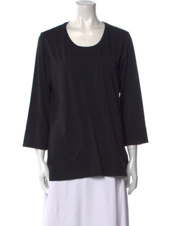 Burberry Scoop Neck Three-Quarter Sleeve Top
