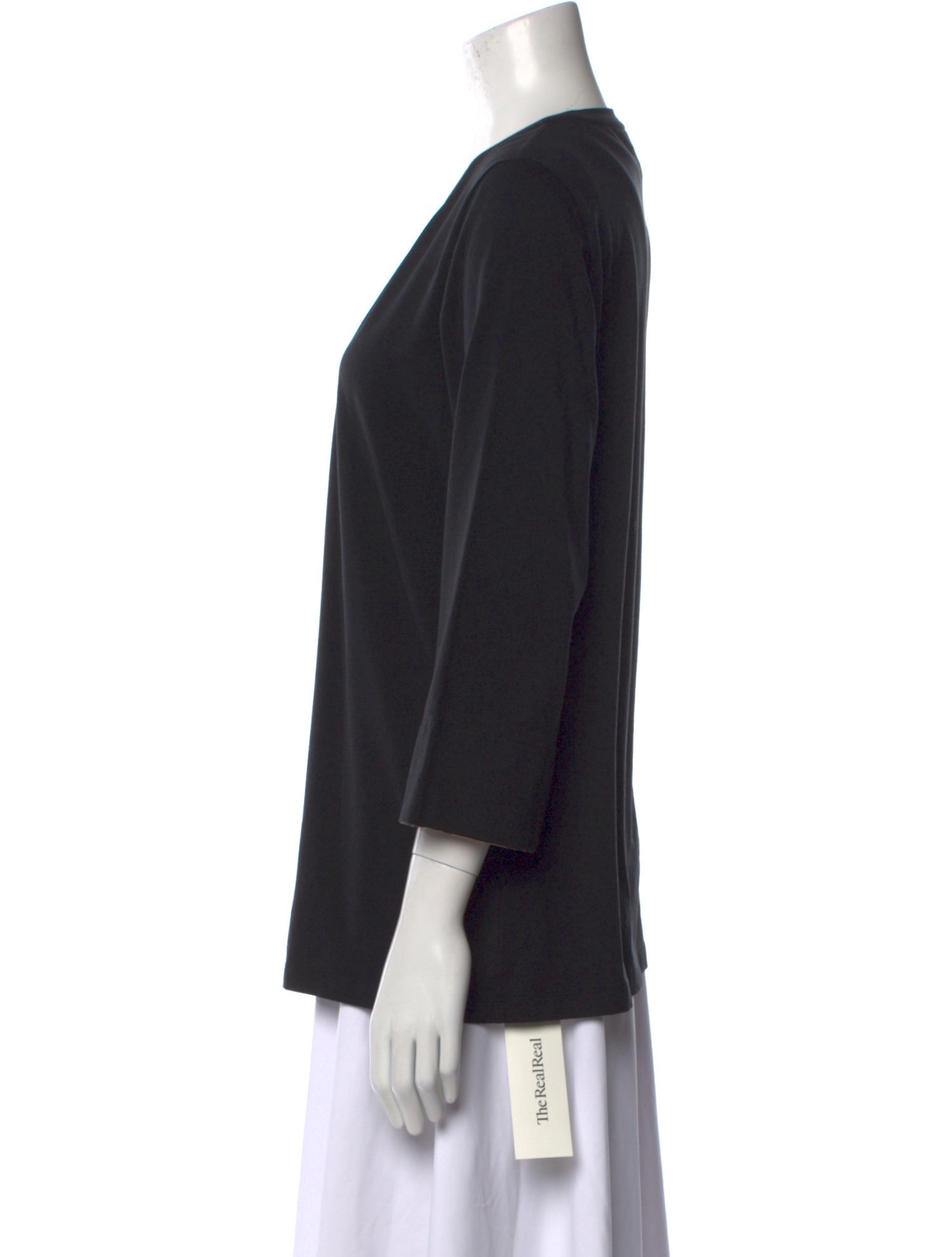 Burberry Scoop Neck Three-Quarter Sleeve Top