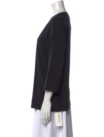 Burberry Scoop Neck Three-Quarter Sleeve Top