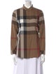 Burberry Plaid Print Long Sleeve Button-Up Top