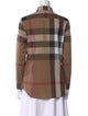 Burberry Plaid Print Long Sleeve Button-Up Top