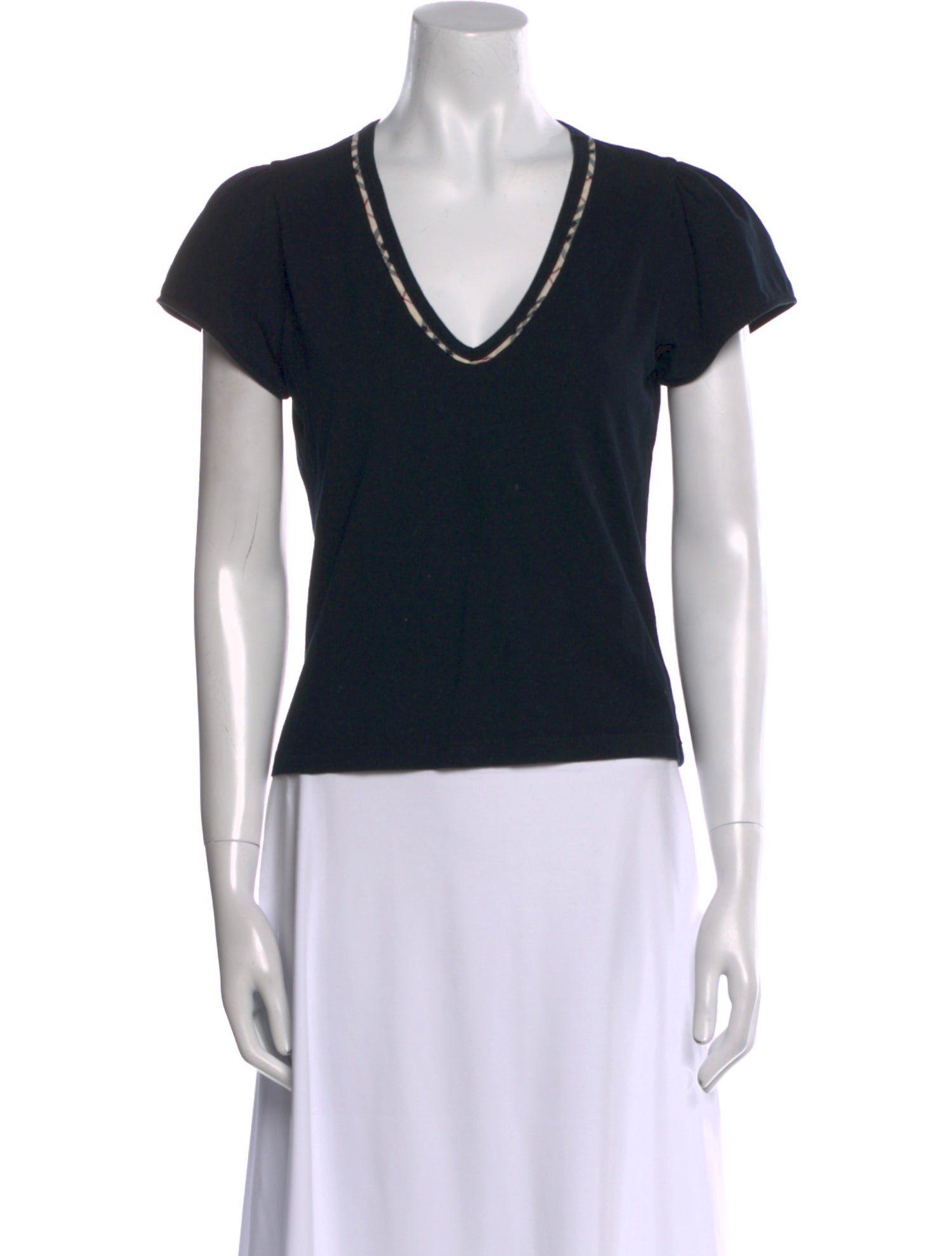 Burberry V-Neck Short Sleeve T-Shirt