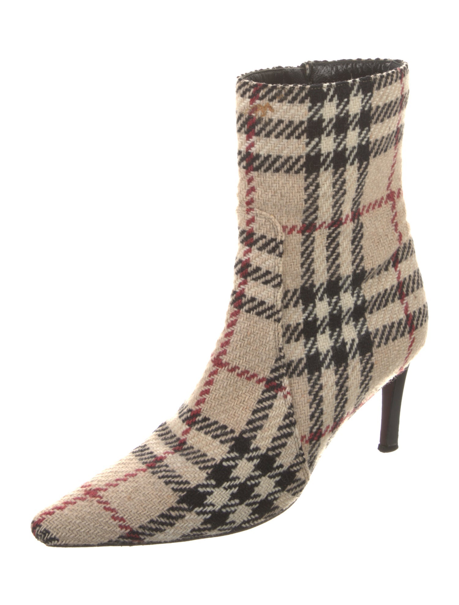 Burberry Nova Check Pattern Wool Sock Boots