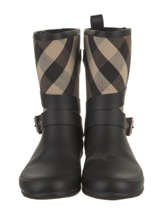 Burberry Nova Check Pattern Rubber Rain Boots