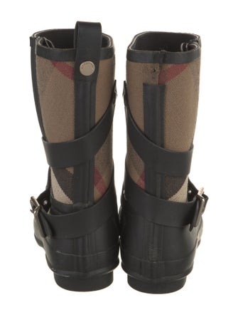 Burberry Nova Check Pattern Rubber Rain Boots