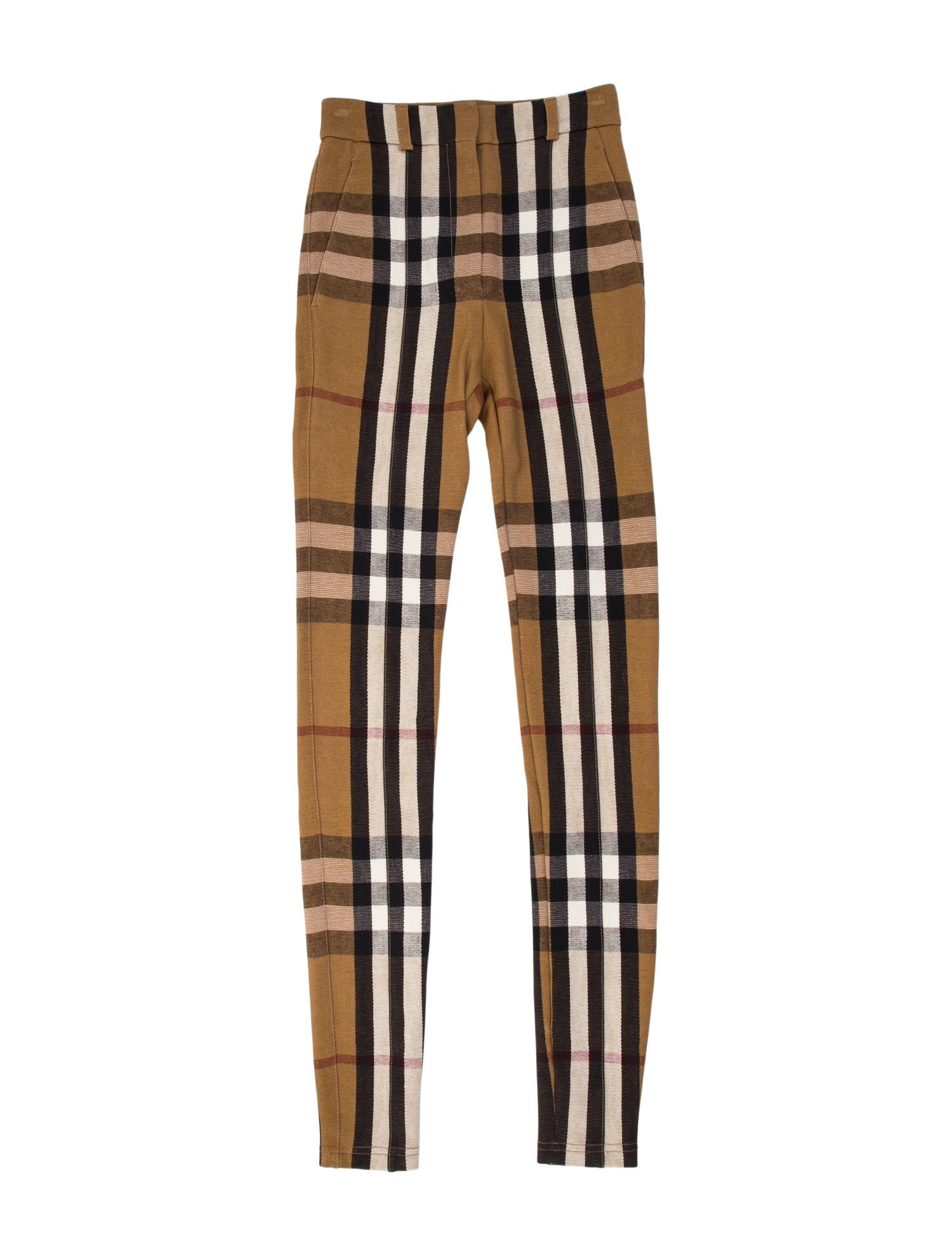Burberry Plaid Print Skinny Leg Pants