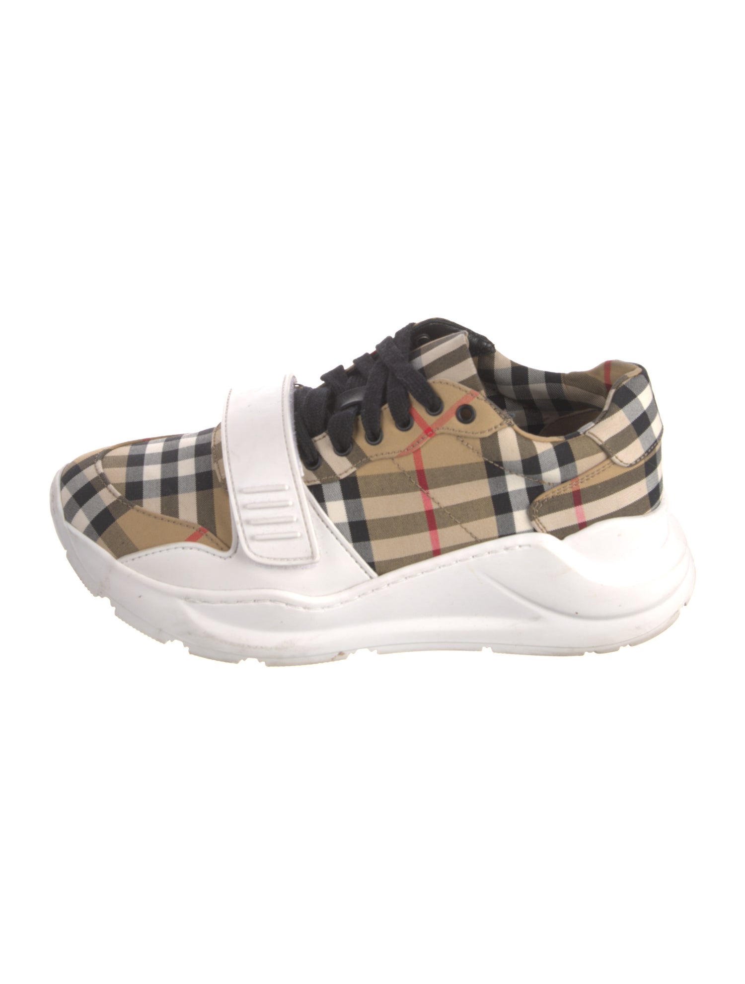 Burberry Printed Leather Trim Embellishment Sneakers