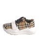 Burberry Printed Leather Trim Embellishment Sneakers