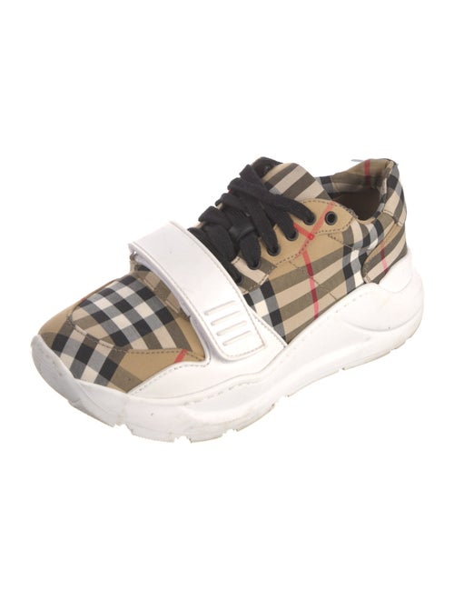 Burberry Printed Leather Trim Embellishment Sneakers