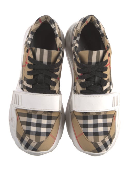 Burberry Printed Leather Trim Embellishment Sneakers