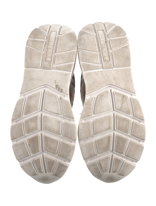 Burberry Printed Leather Trim Embellishment Sneakers