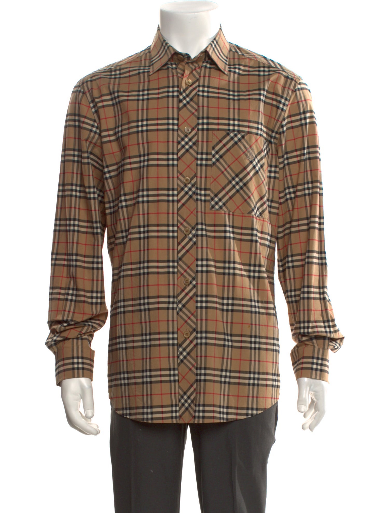 Burberry House Check Pattern Long Sleeve Dress Shirt