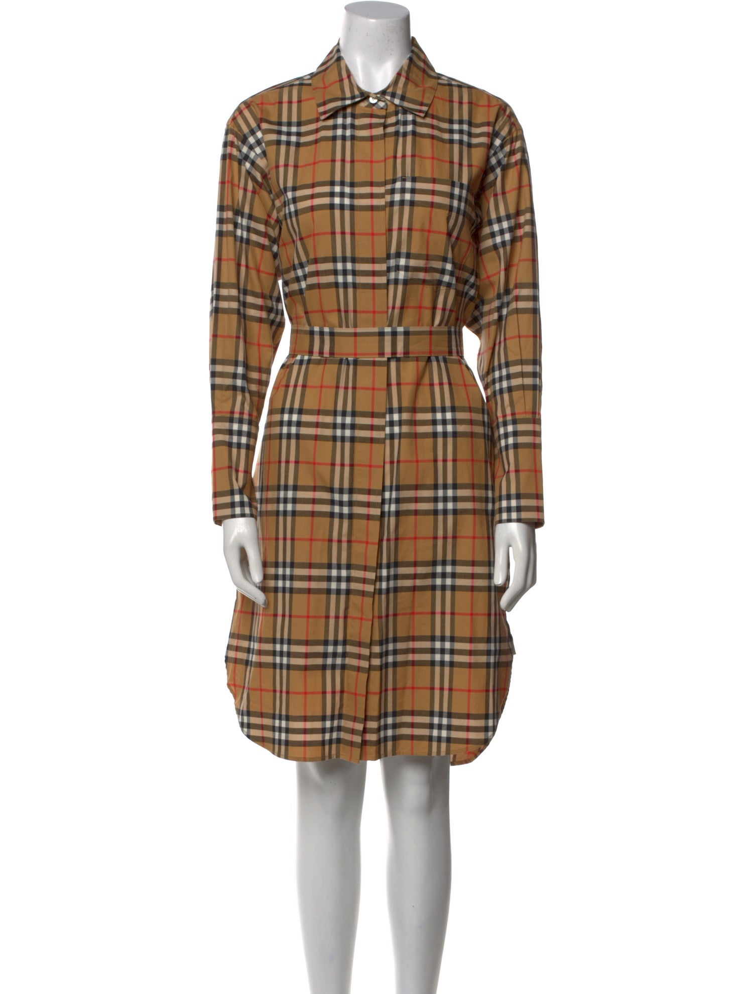 Burberry Plaid Print Knee-Length Dress