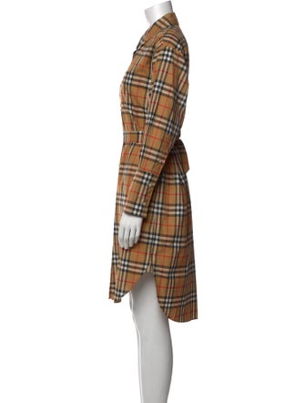 Burberry Plaid Print Knee-Length Dress