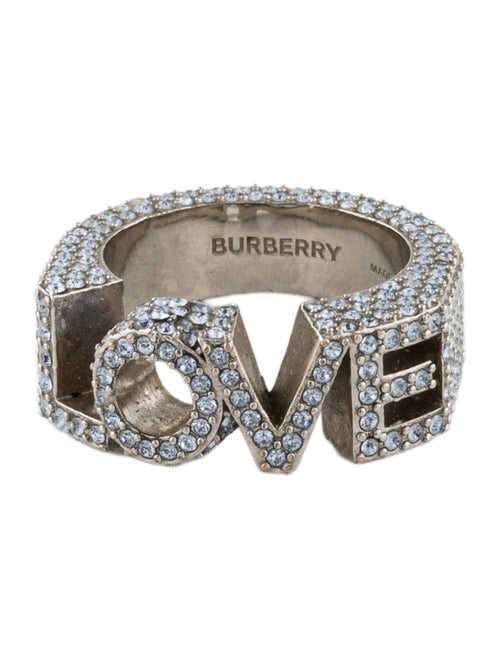 Burberry Crystal 'Love' Band Ring