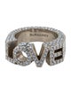 Burberry Crystal 'Love' Band Ring