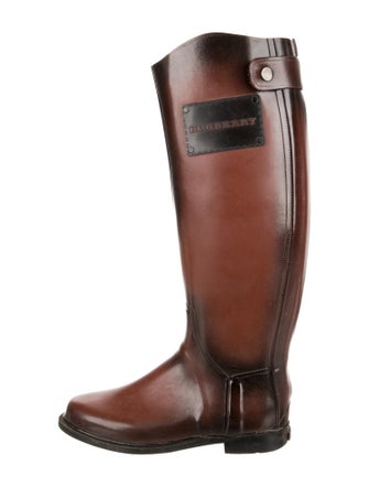 Burberry Rubber Colorblock Pattern Rain Boots