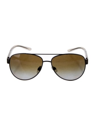 Burberry House Check Pattern Aviator Sunglasses