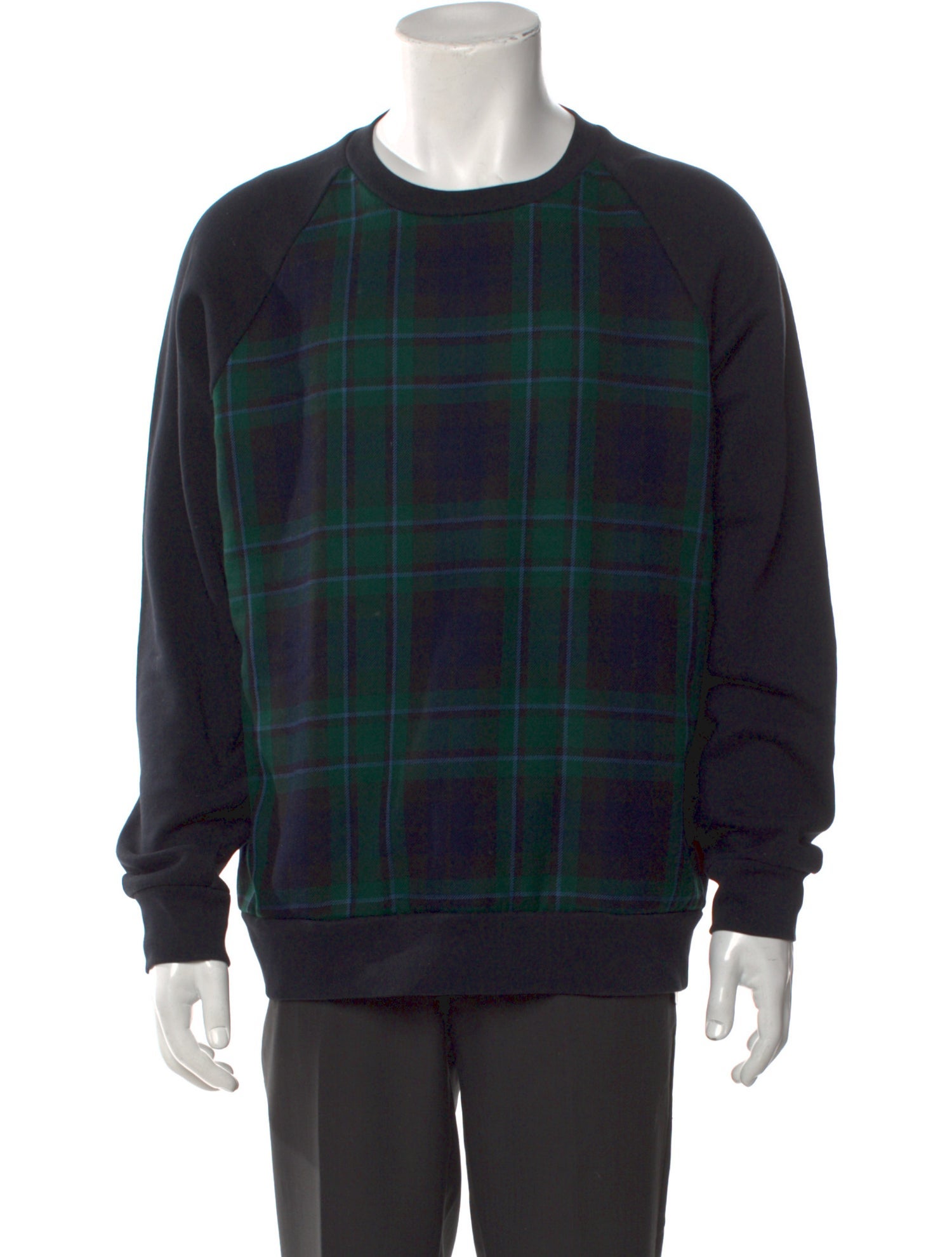 Burberry Plaid Print Crew Neck Sweatshirt
