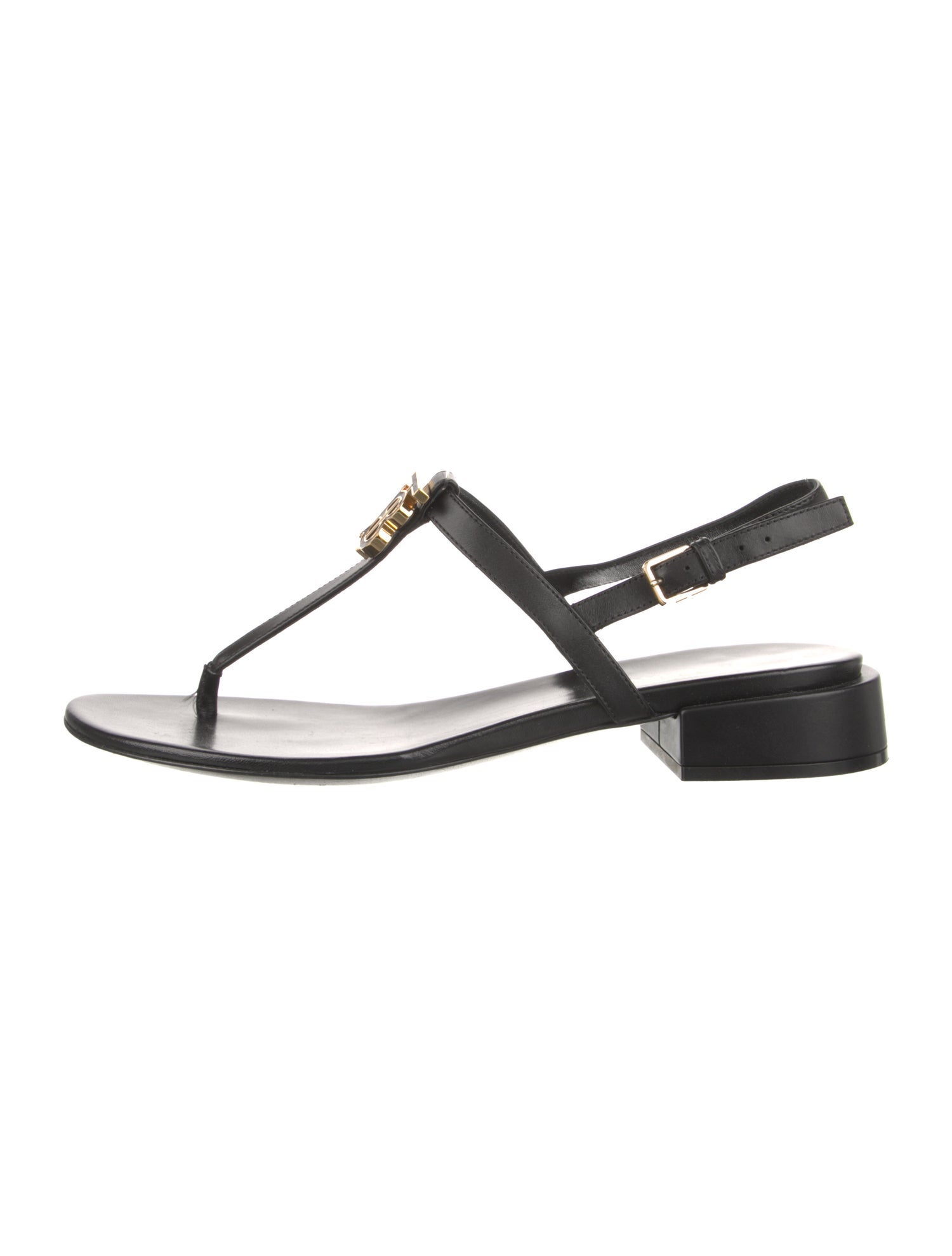 Burberry Leather T-Strap Sandals