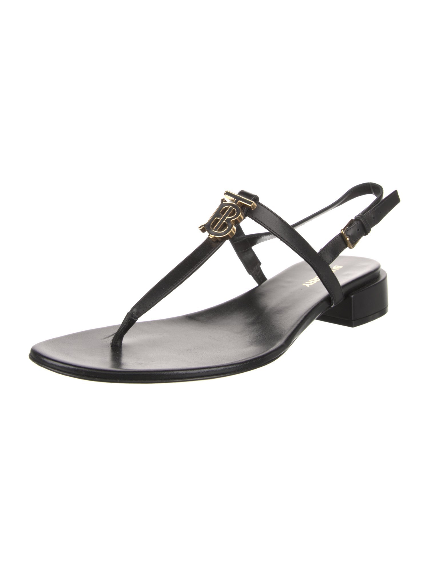 Burberry Leather T-Strap Sandals